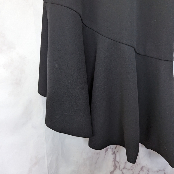 Elliatt Dress Womens Large Black Artemis Midi Ruffle Tank V Adjustable LBD Crepe - Picture 9 of 11